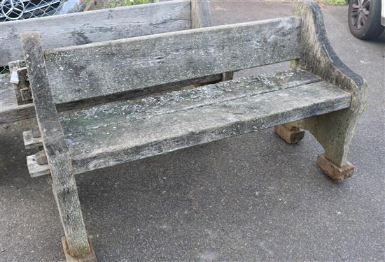 An oak garden bench